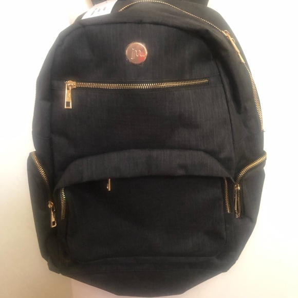 Backpack Dark Gray with Gold Accents